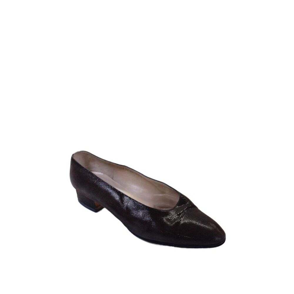 Silvia Fiorentina Womens Block Heel Shimmer Suede Pumps Brown Size 10.5M
